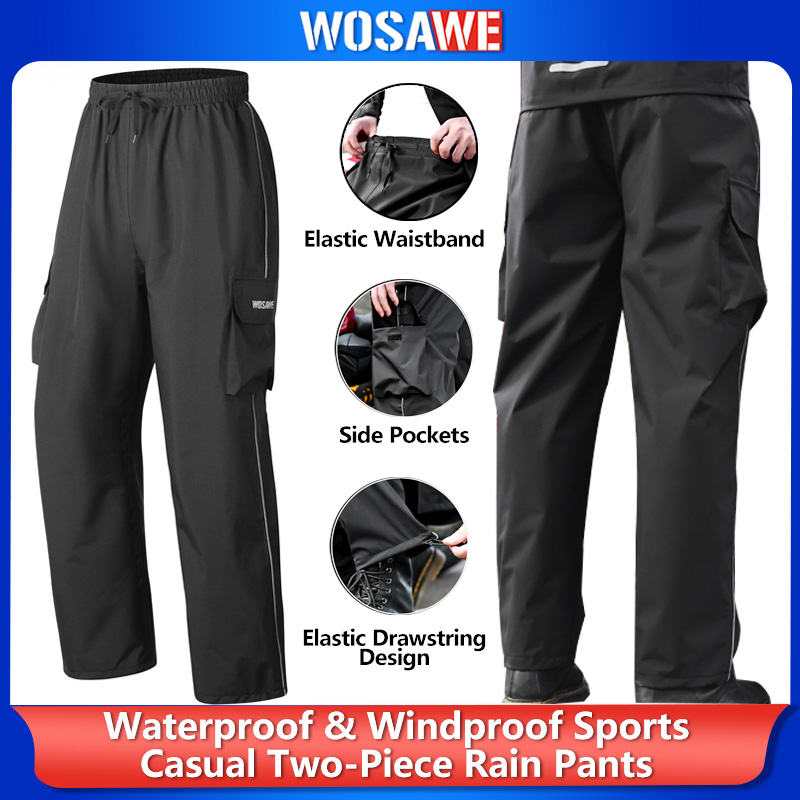 Fishing Rain Suit - WOSAWE Hiking Rain Pants Outdoor Waterproof