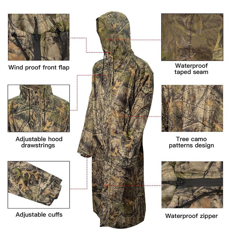 Camouflage Rain Coat Adult Lon - Fishing Rain Suit review and price